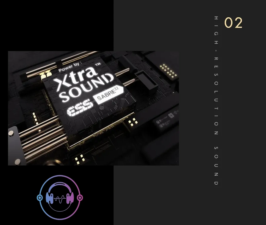 Wired headphones connected through Spectra X to a phone, laptop or tablet