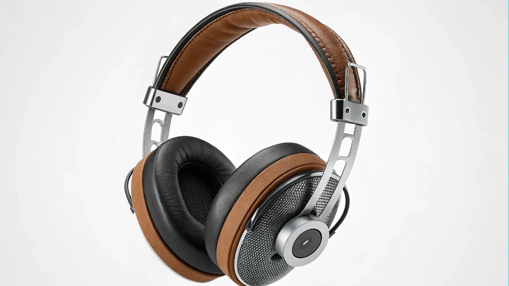 Sennheiser Momentum 5-style over-ear headphones shown beside pricing analysis, explaining why the likely cost must reflect Momentum 4 discounts and competition from Sony and Bose.

