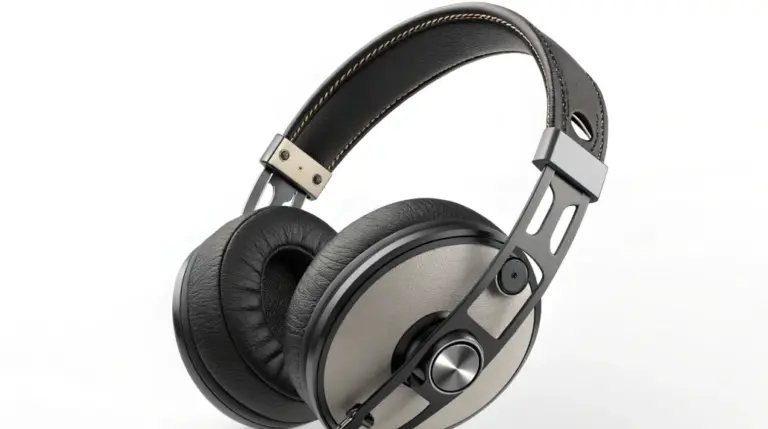 Sennheiser-style over-ear headphones shown above a preview for the Sennheiser Momentum 5, introducing expected release date, price, specs, ANC upgrades, and comparisons with Sony and Bose.